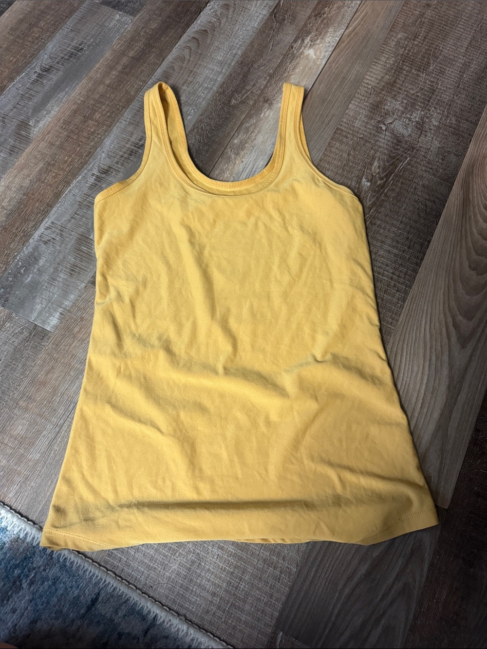 No Boundaries Mustard Yellow Scoop Tank Top